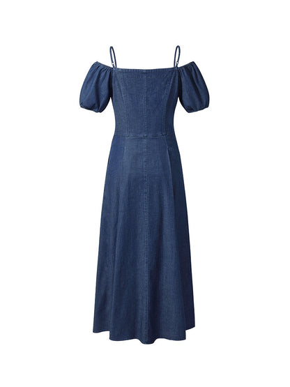 Lyocell Denim Midi Elbise