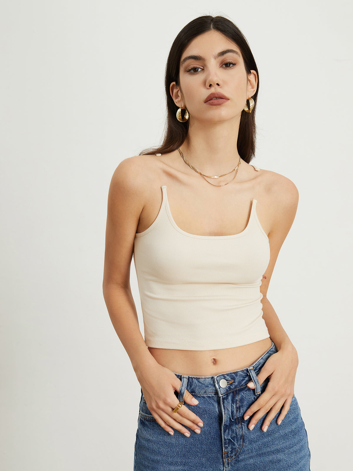 Transparan Askılı Crop Top