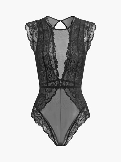 Sırtı Açık Dantel Bodysuit