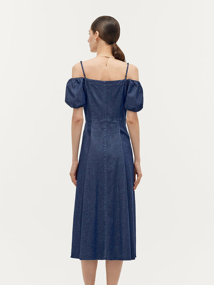 Lyocell Denim Midi Elbise